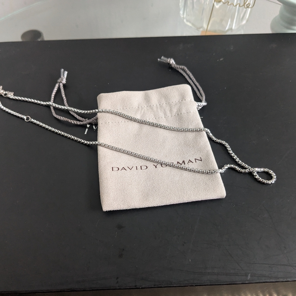 David Yurman Sterling Silver Box Chain Necklace - Picture 8 of 10